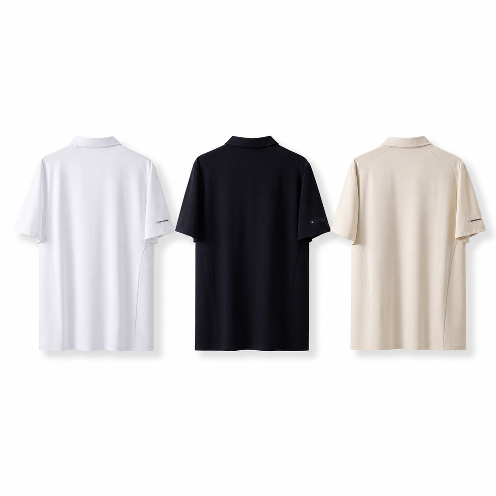 Three-Color Minimal Short-Sleeve Polo Shirt - View 3