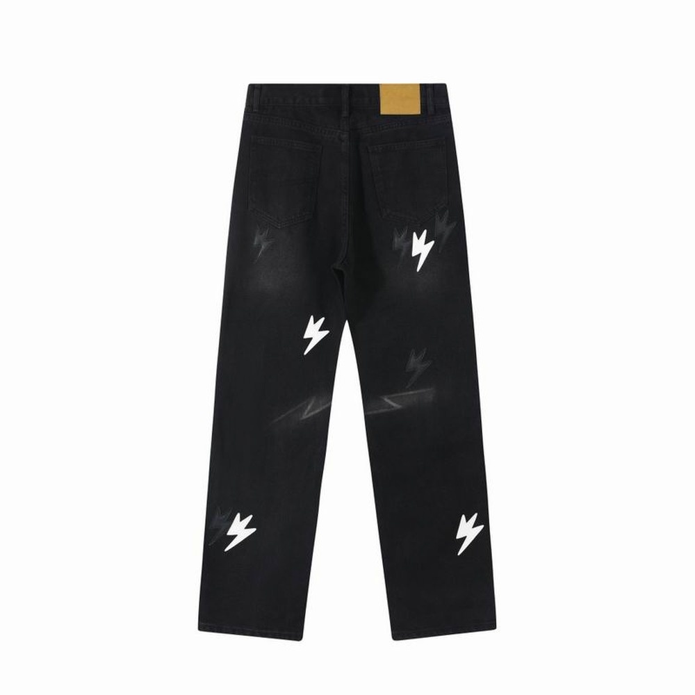 Black Washed White Lightning Straight-Leg Jeans - View 3