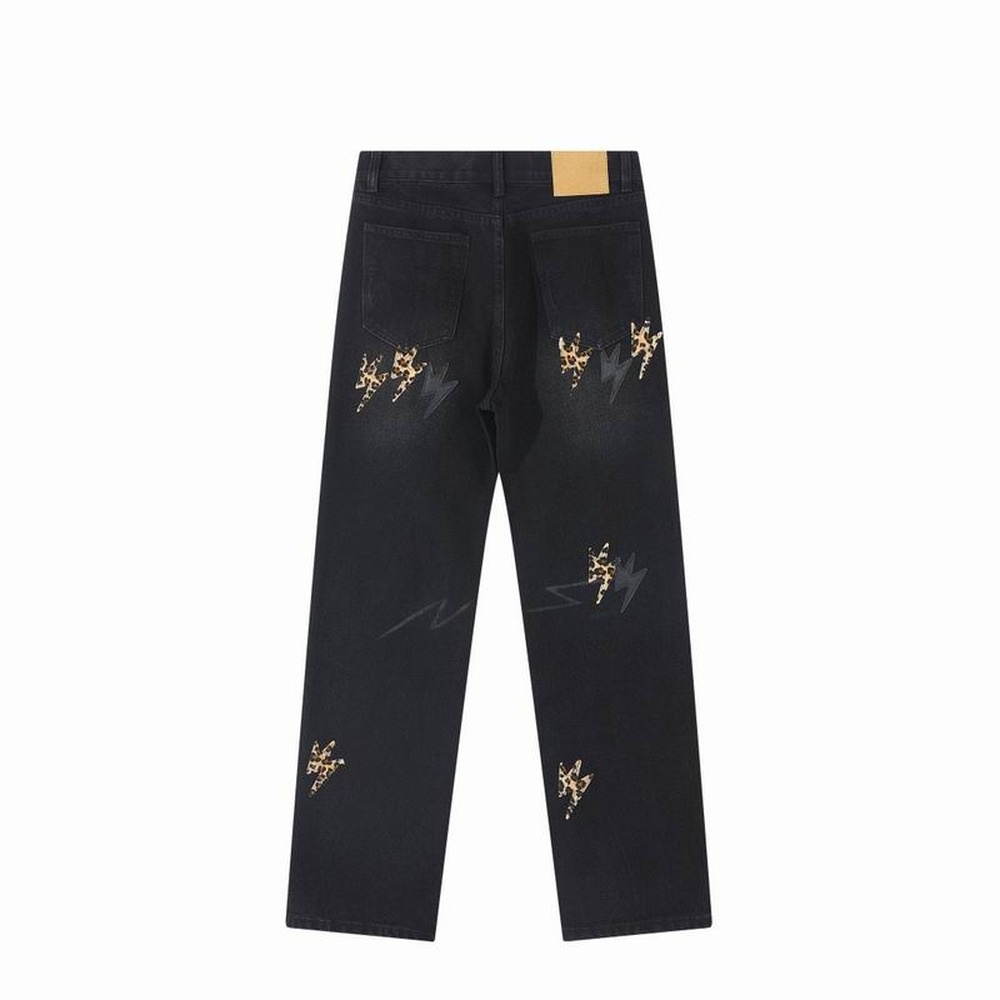 Black Washed Leopard Lightning Straight-Leg Jeans - View 3