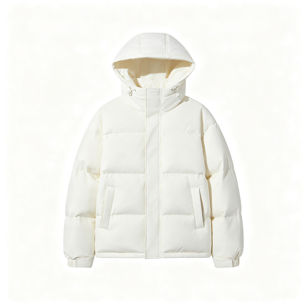 White Hooded Down Jacket