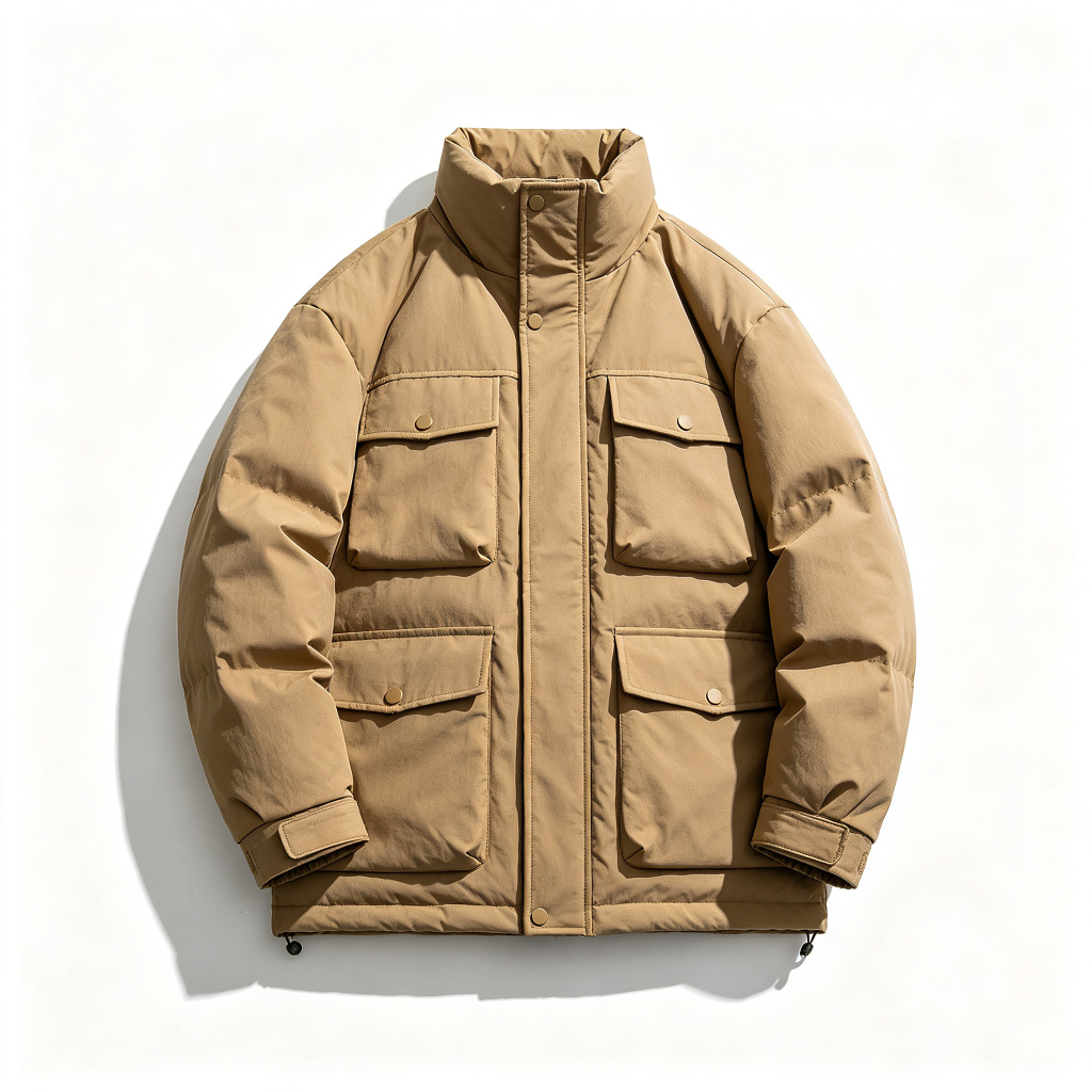 Khaki Utility Down Jacket