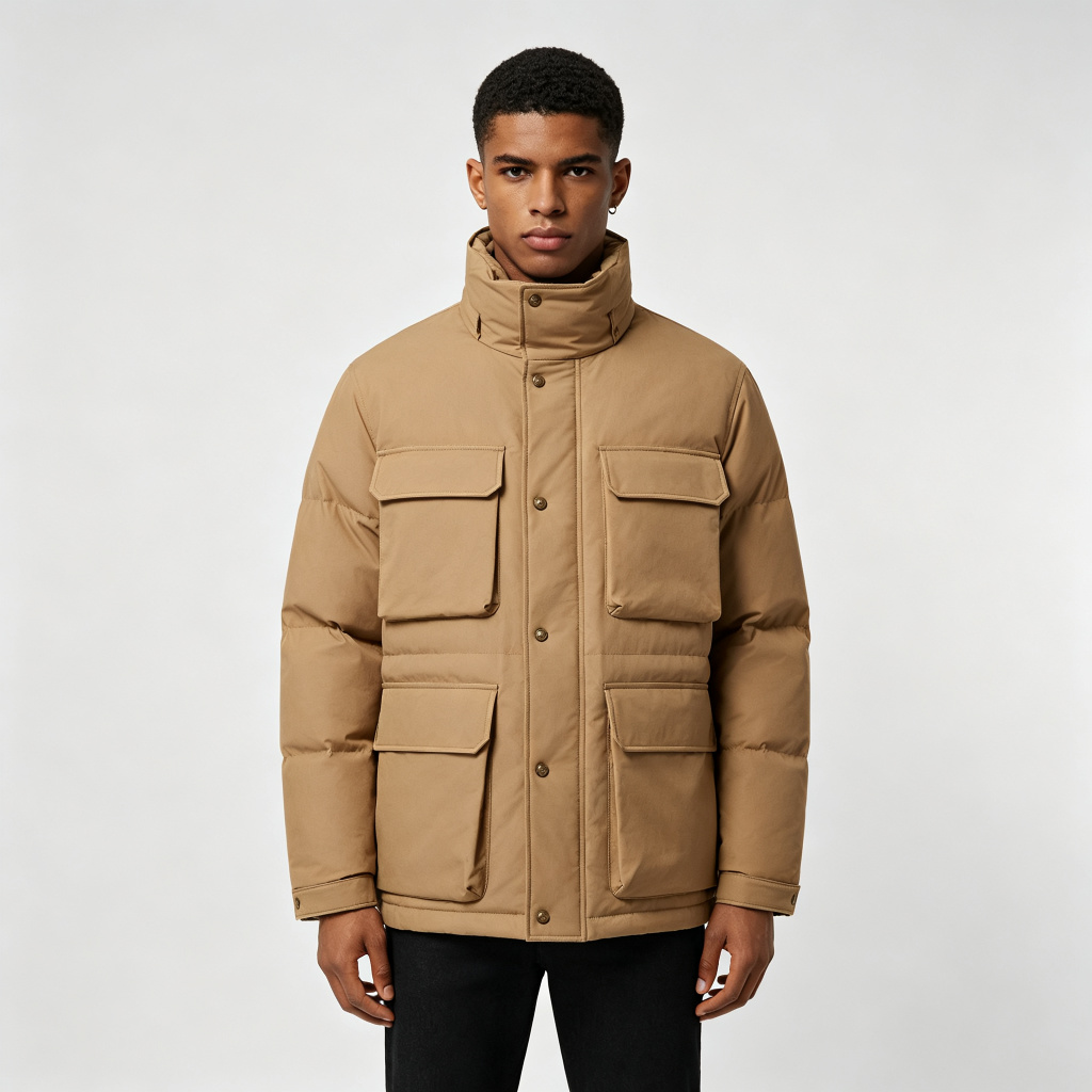 Khaki Utility Down Jacket