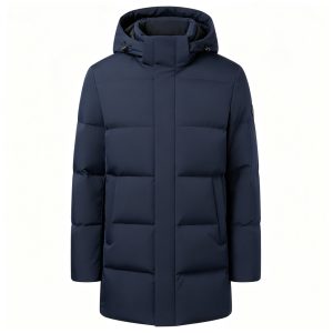 Navy Mid-Length Down Jacket