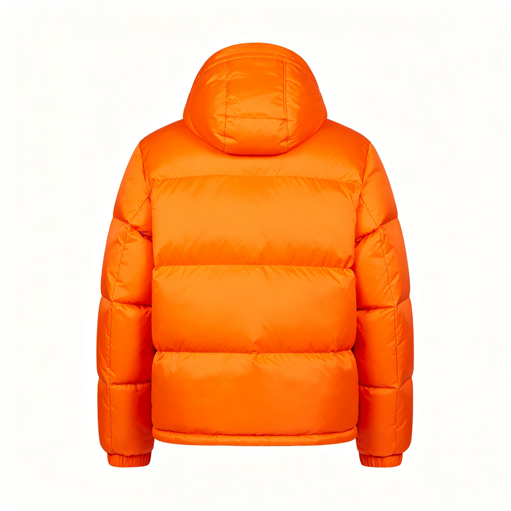 Orange Hooded Down Jacket