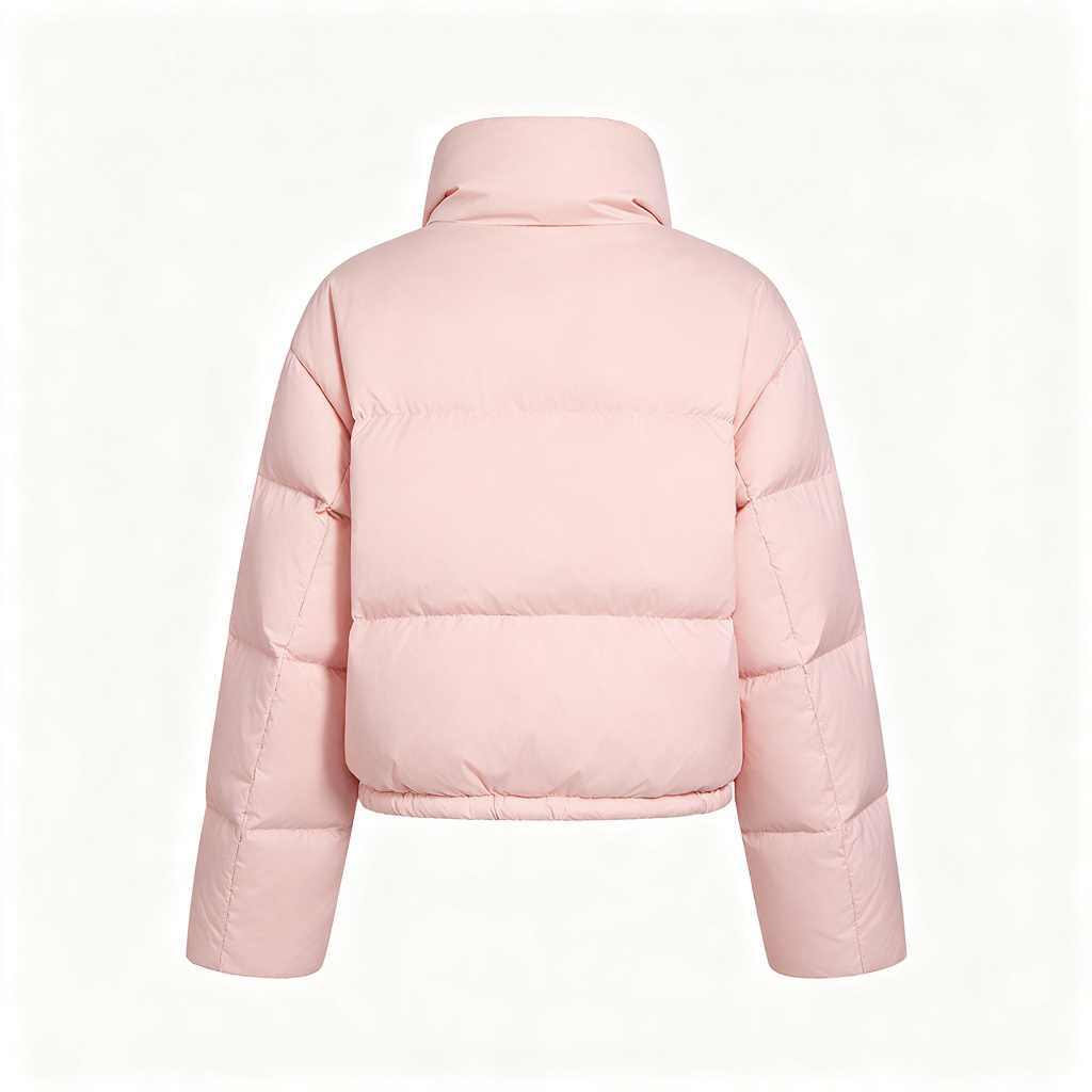 Pink Cropped Down Jacket