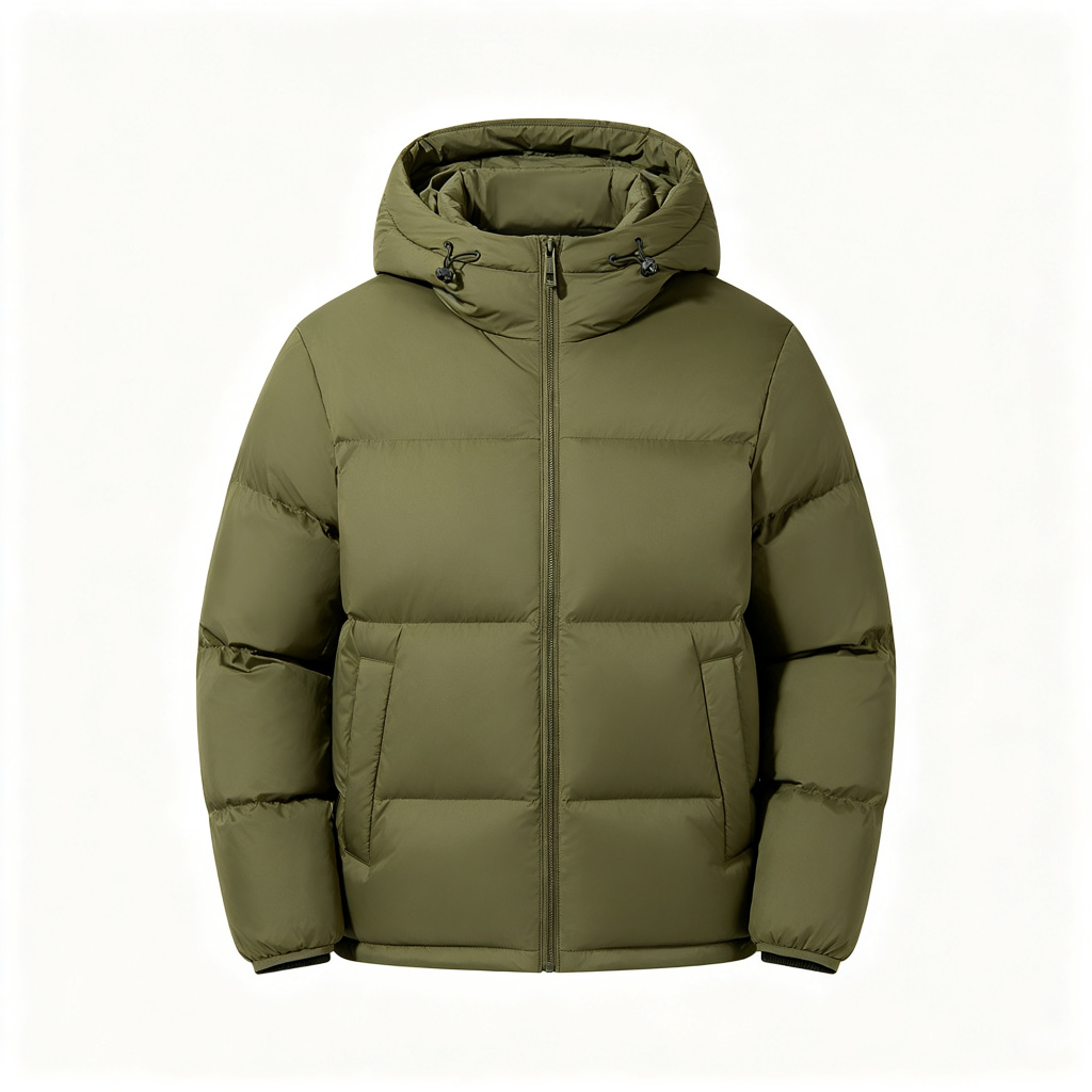 Army Green Hooded Down Jacket