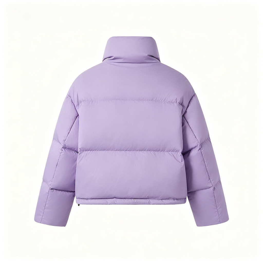 Purple Cropped Down Jacket