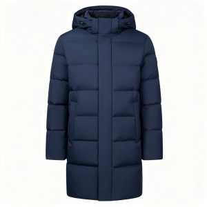 Navy Mid-Length Down Jacket