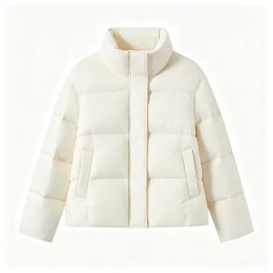 White Stand-Collar Down Jacket