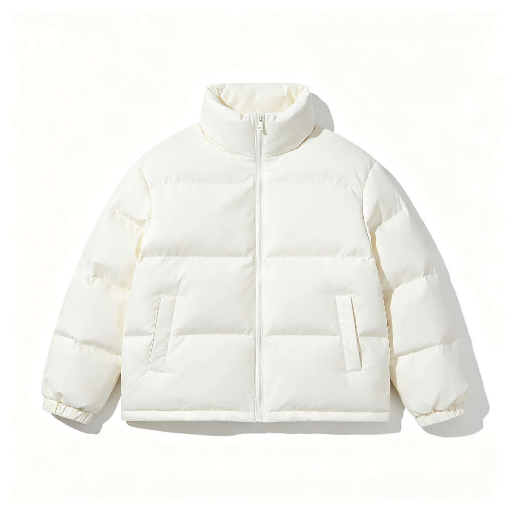 White Stand-Collar Down Jacket
