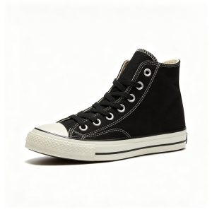 Black High-Top Canvas Sneakers