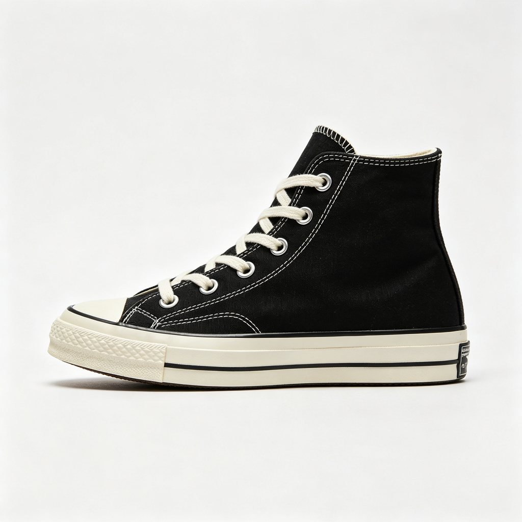 Black High-Top Canvas Sneakers