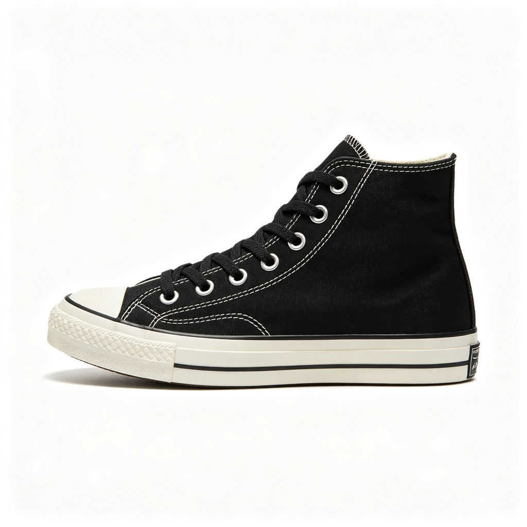 Black High-Top Canvas Sneakers