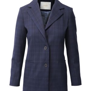 Maje Blazer – Karomuster, Jacke, Marineblau, Polyester