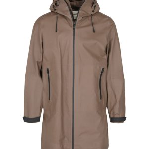 lang – Leder – Kapuzenjacke