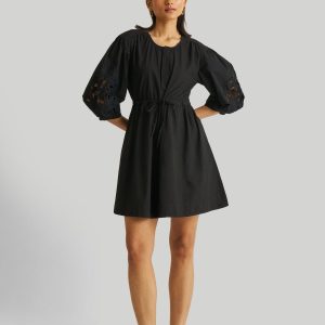 Hemdkleid – Ballonärmel, Schwarz