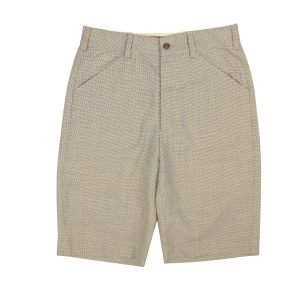 Shorts – Braun, Beige, Hahnentrittmuster, Wolle