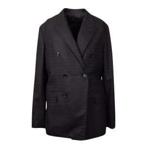 Zweireihiger Blazer – Marineblau, Seide