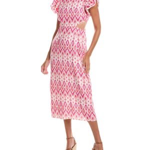 Sail to Sable – Flatterärmel – Leinenmischung – Midikleid – 7705930039356