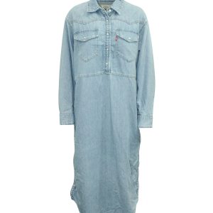 Ganni Levi'S Hemdkleid – ×, Denim, Hellblau, Baumwolle, 7764873347132