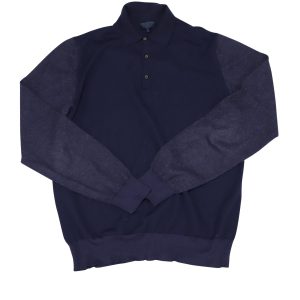 Lanvin Hemd – Langarm, Marineblau, Wolle, 7766494412860