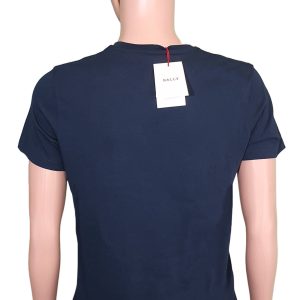 Bally Unisex-T-Shirt – 6301246, Marineblau, 100%, Baumwolle, Logo, 7706019004476
