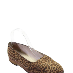 Bottega Veneta Damen-Ballerinas – Tiermuster, runde Schuhspitze, zum Hineinschlüpfen, leger, Braun, 7827700613180