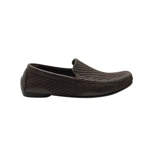 Giorgio Armani Loafer – gewebt, zum Hineinschlüpfen, Braun, Leder, 7748871487548