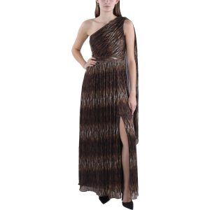 Metallic-Optik – eine Schulter frei – Abendkleid