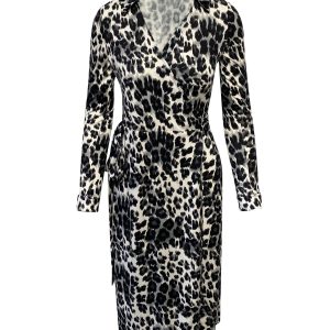 Diane Von Furstenberg Kleid – Leopardenmuster, Mehrfarbig, Viskose, 7766490185788