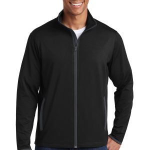 Sport-Tek Herren-Jacke – Sport-Wick, elastisch, Kontrast, durchgehender Reißverschluss