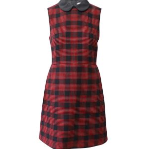 Red Valentino Kleid – ärmellos, Karomuster, Mini, Wolle