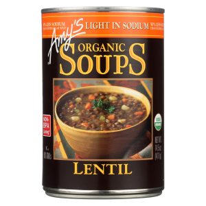 Amy's – Bio – natriumreduziert – Linsen – Suppe – 14.5 oz – Packung – 12