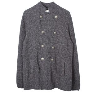 Brunello Cucinelli Strickjacke – zweireihig, gestrickt, Schwarz, Baumwolle, 7703676092476