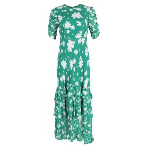 Rixo – Blumenmuster – mehrlagig – Maxikleid – Grün – Viskose