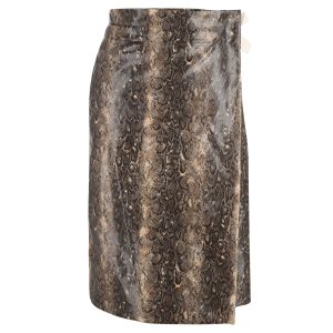 Ganni – Schlangenmuster – zum Selbstbinden – gewebt – Midirock – Tiermuster – recyceltes Polyester