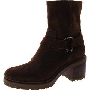 Stiefeletten – Veloursleder, runde Schuhspitze