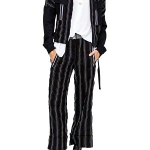 Jacke – Streifenmuster, Schwarz, Weiß