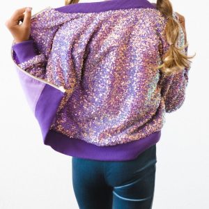 Jacke – Lila, mit Pailletten