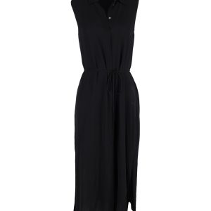 Theory Kleid – ärmellos, Midi, Schwarz, Viskose