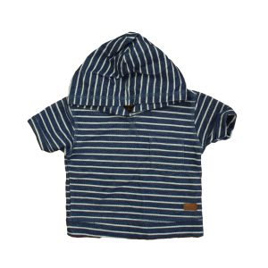 7 for all Mankind Jungen-Hemd – Blau, Streifenmuster, Kurzarm, 7805838426172