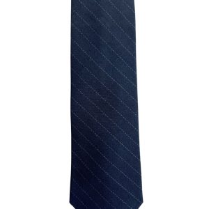 Brunello Cucinelli Herren-Krawatte – Marineblau, Streifenmuster, eng anliegend, Wolle, Krawatte
