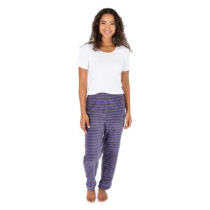Damen-Schlafanzug – Fleece, Hose, Streifenmuster