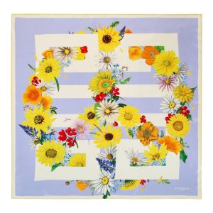 Schal – 4G, Blumenmuster, Seide