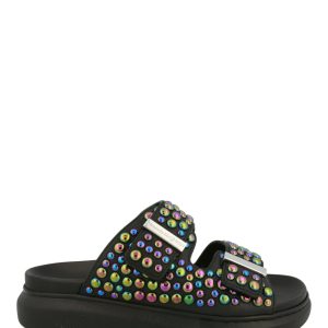 Pantoletten – Oversize, mit Nieten, Sandalen