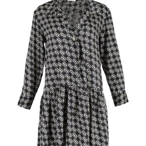 Sandro Hemdkleid – bedruckt, Mini, Schwarz, Seide, 7748784947260