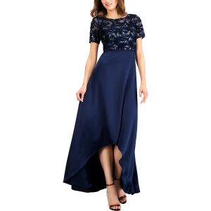 Metallic-Optik – bestickt – Abendkleid