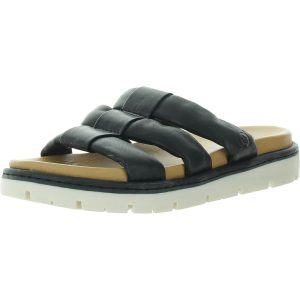 Pantoletten – unifarben, Leder, Sandalen