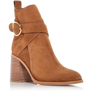 Stiefeletten – Veloursleder, Schnalle