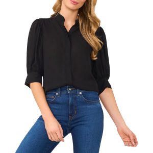 Bluse – Crêpe, mit Knopfleiste